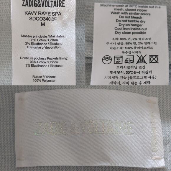 Zadig & Voltaire Kavy Rae Light Blue Cotton Military Utility Jacket Patch Medium - Picture 6 of 15